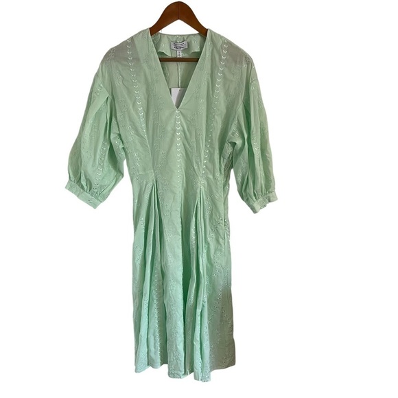 & OTHER STORIES Butterfly Embroidered Fit & Flare Midi Dress - Picture 3 of 12